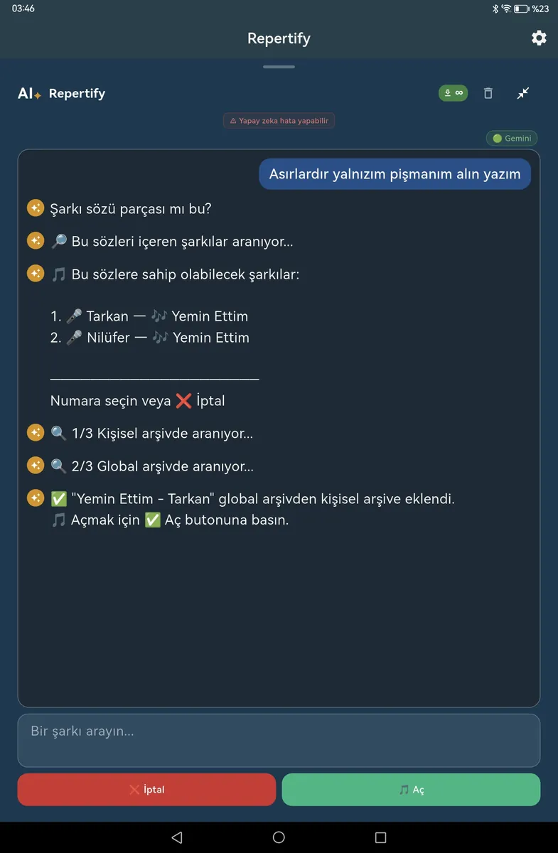 AI Destekli Arama