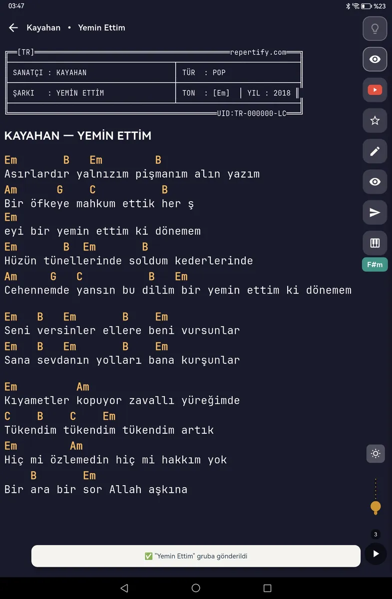 Sahne Modu Gece Görünümü